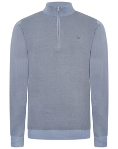KAM 1/4 Zip Knit Jumper Powder Blue